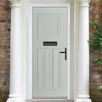 Crystal Eaton Left Hand External Door with 3 Panels - Agate Grey