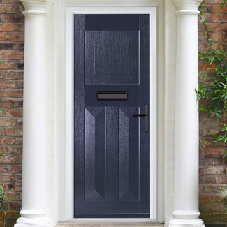 Crystal Eaton Left Hand External Door with 3 Panels - Blue