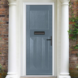 Crystal Eaton Left Hand External Door with 3 Panels - Slate Grey