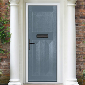 Crystal Eaton Right Hand External Door with 3 Panels - Slate Grey