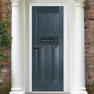 Crystal Eaton Right Hand External Door with 3 Panels - Anthracite Grey