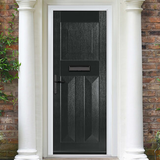 Crystal Eaton Right Hand External Door with 3 Panels - Black