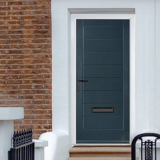 Crystal Monza Right Hand External Door with 8 Panel - Anthracite Grey