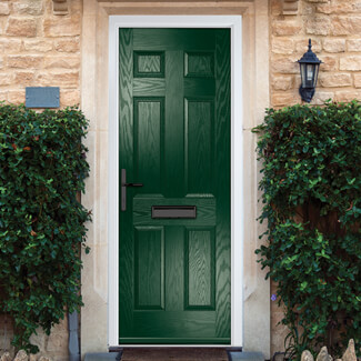 Crystal Muirfield Right Hand External Door with 6 Panel - Green