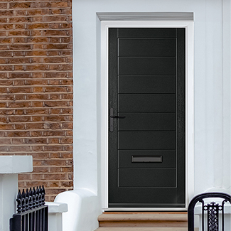 Crystal Monza Right Hand External Door with 8 Panel - Black