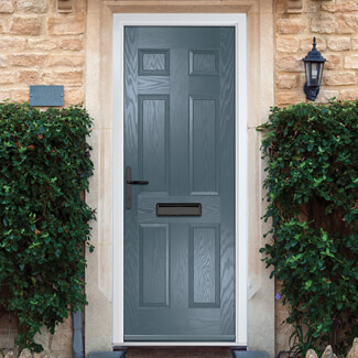 Crystal Muirfield Right Hand External Door with 6 Panel - Slate Grey