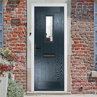 Crystal Sunningdale Right Hand External Door with 6 Panel and 1 Clear Glazed Light - Anthracite Grey