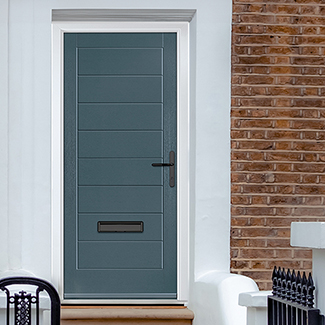 Crystal Monza Left Hand External Door with 8 Panel - Slate Grey