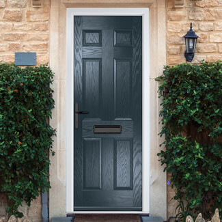 Crystal Muirfield Right Hand External Door with 6 Panel - Anthracite Grey