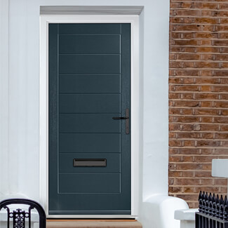 Crystal Monza Left Hand External Door with 8 Panel - Anthracite Grey