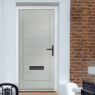Crystal Monza Left Hand External Door with 8 Panel - Agate Grey