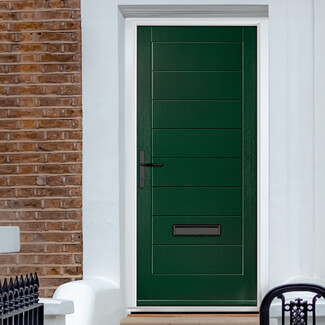 Crystal Monza Right Hand External Door with 8 Panel - Green