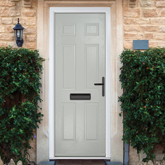 Crystal Muirfield Left Hand External Door with 6 Panel - Agate Grey