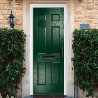 Crystal Muirfield Left Hand External Door with 6 Panel - Green
