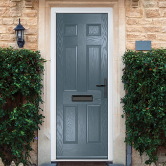 Crystal Muirfield Left Hand External Door with 6 Panel - Slate Grey