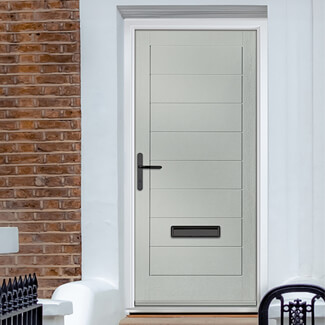 Crystal Monza Right Hand External Door with 8 Panel - Agate Grey