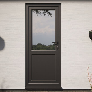 Crystal uPVC Left Hand External Patio Door with 1 Panel and 1 Clear Double Glazed Light - Black-White