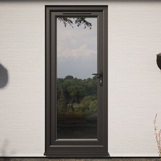 Crystal uPVC Left Hand External Patio Door with 1 Clear Double Glazed Light - Black-White