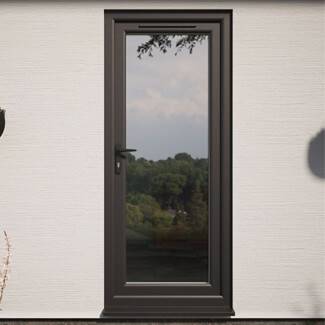 Crystal uPVC Right Hand External Patio Door with 1 Clear Double Glazed Light - Black-White