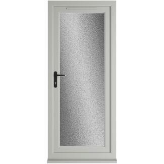 Crystal uPVC Right Hand External Patio Door with 1 Obscure Double Glazed Light - Agate-White