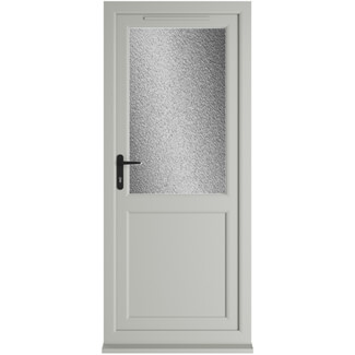 Crystal uPVC Right Hand External Patio Door with 1 Panel and 1 Obscure Double Glazed Light - Agate-White