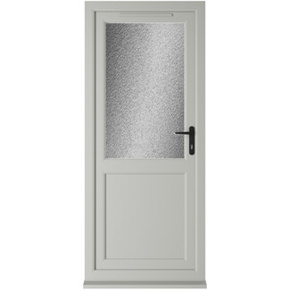 Crystal uPVC Left Hand External Patio Door with 1 Panel and 1 Obscure Double Glazed Light - Agate-White