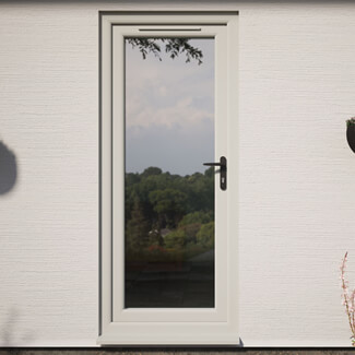 Crystal uPVC Left Hand External Patio Door with 1 Clear Double Glazed Light - Agate-White