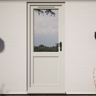 Crystal uPVC Left Hand External Patio Door with 1 Panel and 1 Clear Double Glazed Light - Agate-White