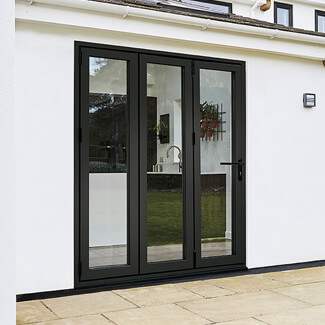 LPD Aluvu Aluminium Left Hand External Bi-Fold Door Set in Prefinished Black