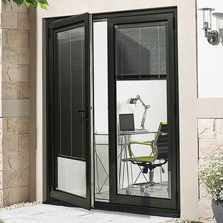 LPD Aluvu Aluminium Left Hand External French Door Set in Prefinished Black