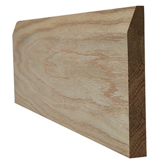 LPD Unfinished Oak Chamfered Skirting - 3000mm L x 18mm T - Pack of 4