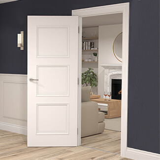 Deanta Trinity Internal Door with 3 Panel - White Primed