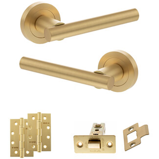 Atlantic Status Nibraska Door Handle Pack - Satin Brass