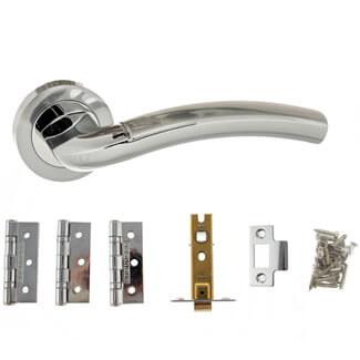 Atlantic Crest Satin and Polished Chrome Door Handle Pack