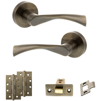 Atlantic Status Colorado Door Handle Pack - Antique Brass