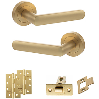 Atlantic Status Carolina Door Handle Pack - Satin Brass