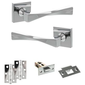 Atlantic Senza Pari Guido Door Handle Pack - Polished Chrome