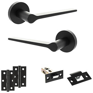 Atlantic Senza Pari Laviano Door Handle Pack - Matt Black