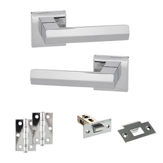 Atlantic Senza Pari Davoli Door Handle Pack - Polished Chrome