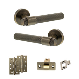 Atlantic Senza Pari Andretta Door Handle Pack - Antique Brass