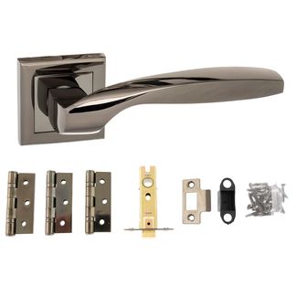 Atlantic Oklahoma Door Handle Pack - Black Nickel