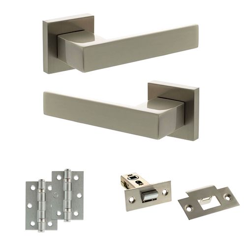 Atlantic Senza Pari Panetti Door Handle Pack - Satin Nickel
