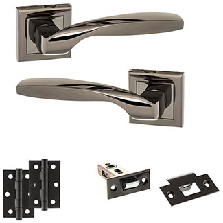 Atlantic Status Oklahoma Door Handle Pack - Black Nickel