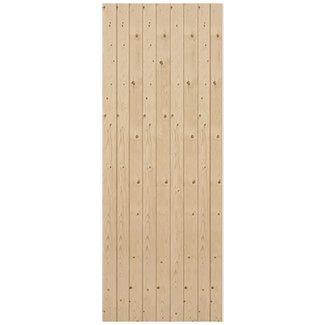 P M Mendes Ledged and Braced External Door - Unfinished Redwood