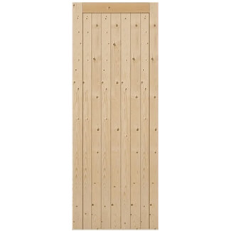 P M Mendes Framed Ledged and Braced External Door - Unfinished Redwood