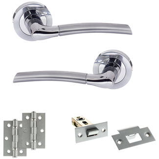 Atlantic Status Indiana Door Handle Pack - Satin and Polished Chrome