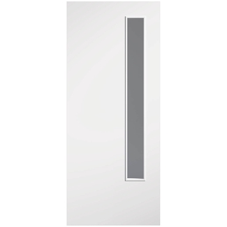 LPD 20G Internal Flush Fire Door with 1 Clear Glazed Light- White Primed