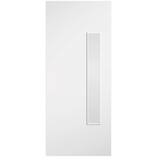 LPD 18G Internal Flush Fire Door with 1 Clear Glazed Light- White Primed