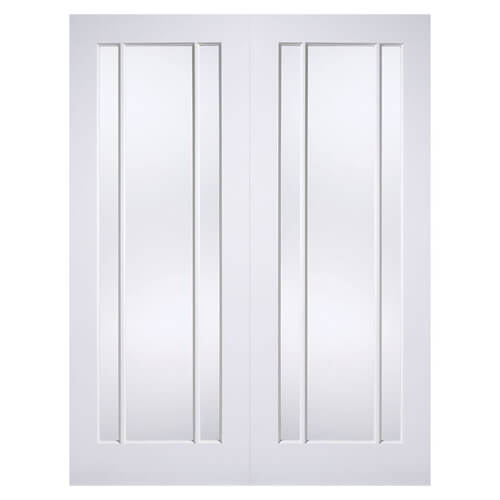 LPD Lincoln White Primed 6-Lites Internal Glazed Pair Door