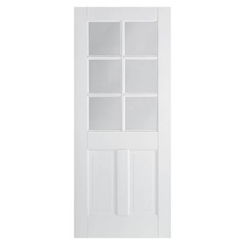 LPD Canterbury White Primed 2-Panels 6-Lites Internal Glazed Door